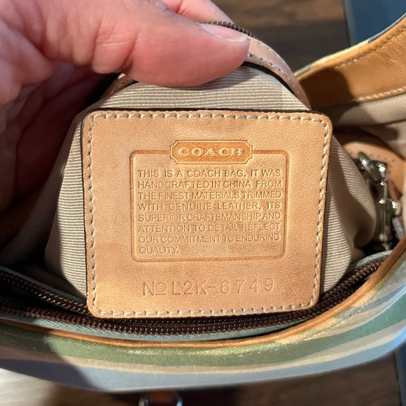 Striped Multicolor Coach purse - Picture 8 of 9